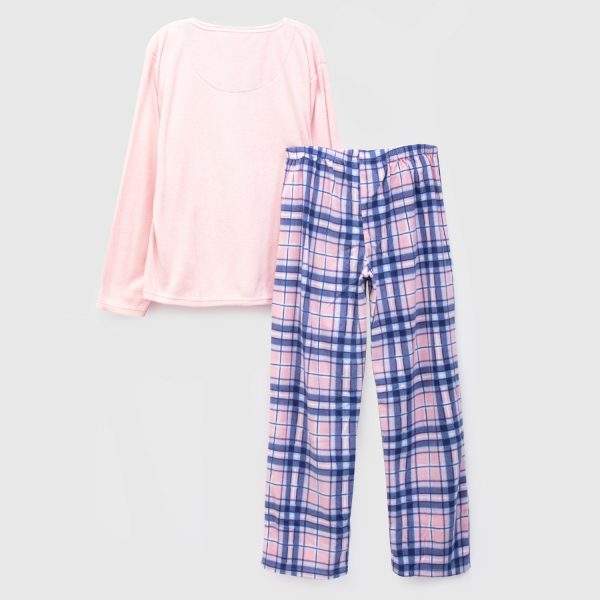 - Pijama Polar Escoces Mujer Rosado