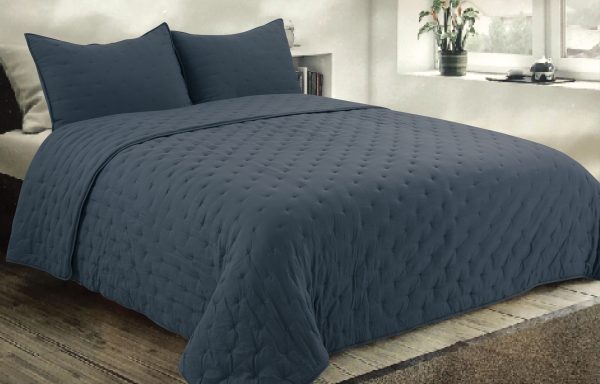 Cubrecama Bordado Premium Prewash Cuadros - Imagen 5