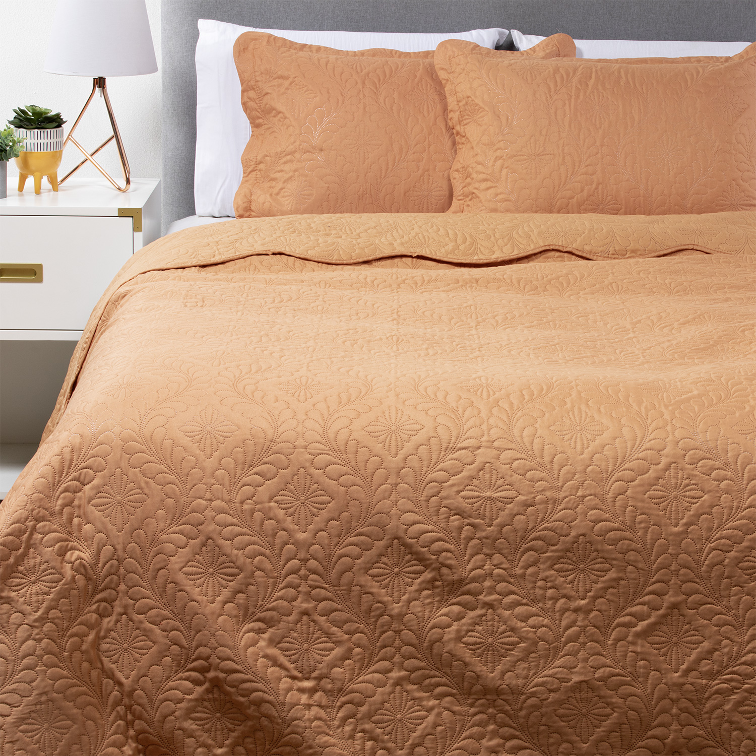 Cubrecama Liso Damasco King 1 Cubrecama Liso Damasco King