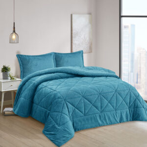 Plumon Babycord azul 2 Plazas