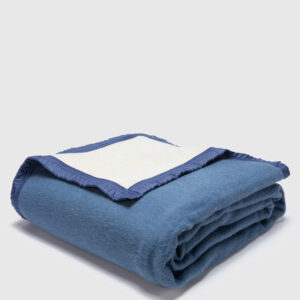 Frazada Premium 95% lana Azul 1 Plaza