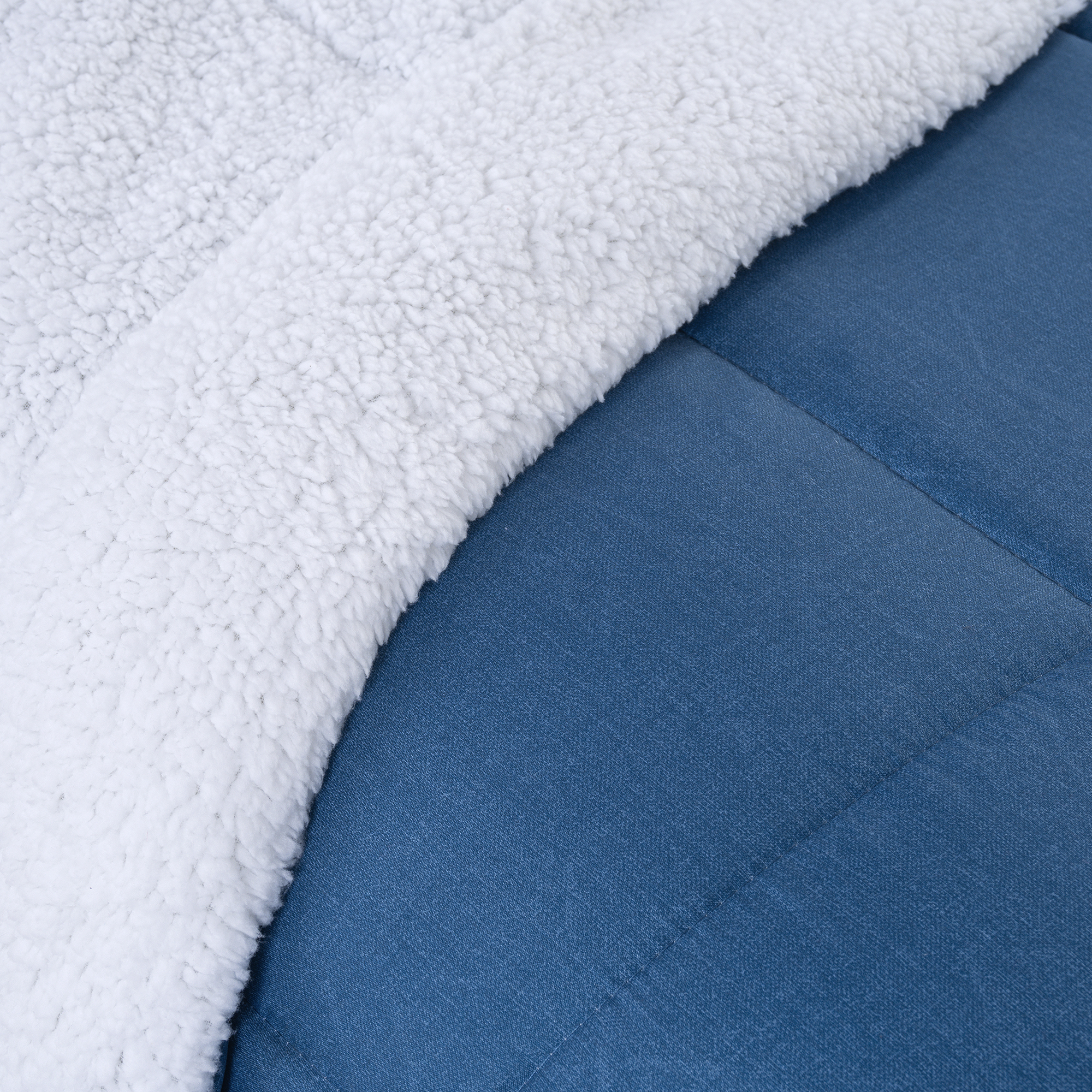 PLUMON ESTAMPADO CON SHERPA 1 PLAZA AZUL 4 PLUMON ESTAMPADO CON SHERPA 1 PLAZA AZUL - Imagen 4