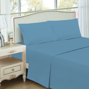 JUEGO DE SABANAS AZUL LISAS KING