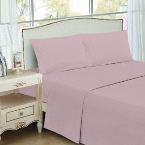 JUEGO DE SABANAS PALO ROSA LISAS 1 PLAZA