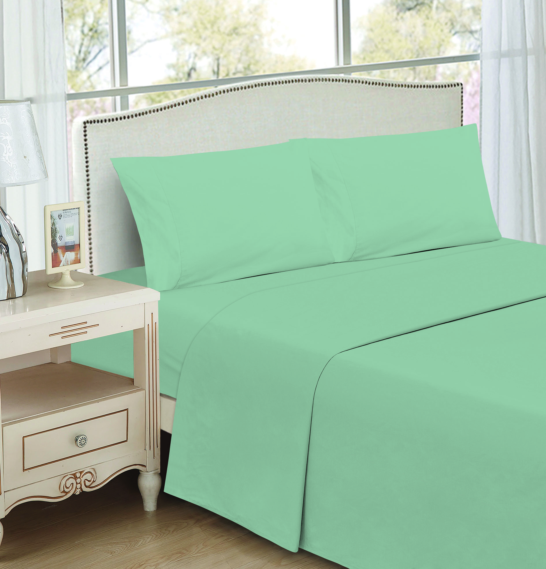 JUEGO DE SABANAS MENTA LISAS KING 1 JUEGO DE SABANAS MENTA LISAS KING