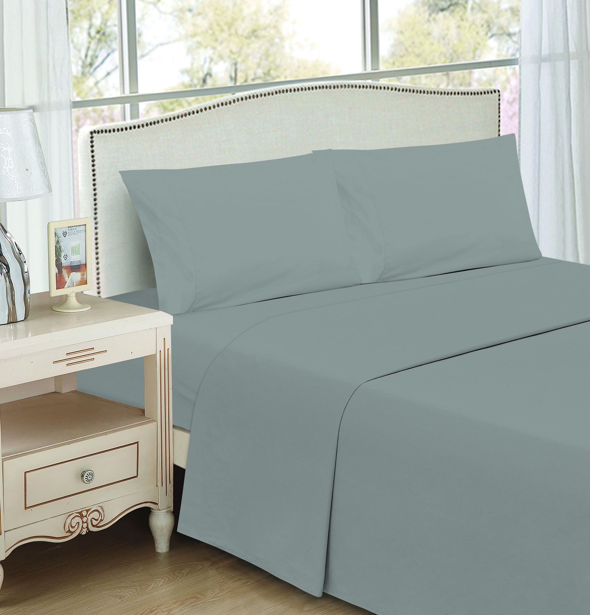 JUEGO DE SABANAS GRIS LISAS KING 1 JUEGO DE SABANAS GRIS LISAS KING