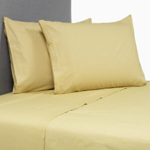 JUEGO DE SABANAS OCRE LISAS KING