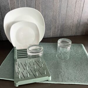 SET ESCURRIDOR + PAÑO SECA PLATOS TURQUESA