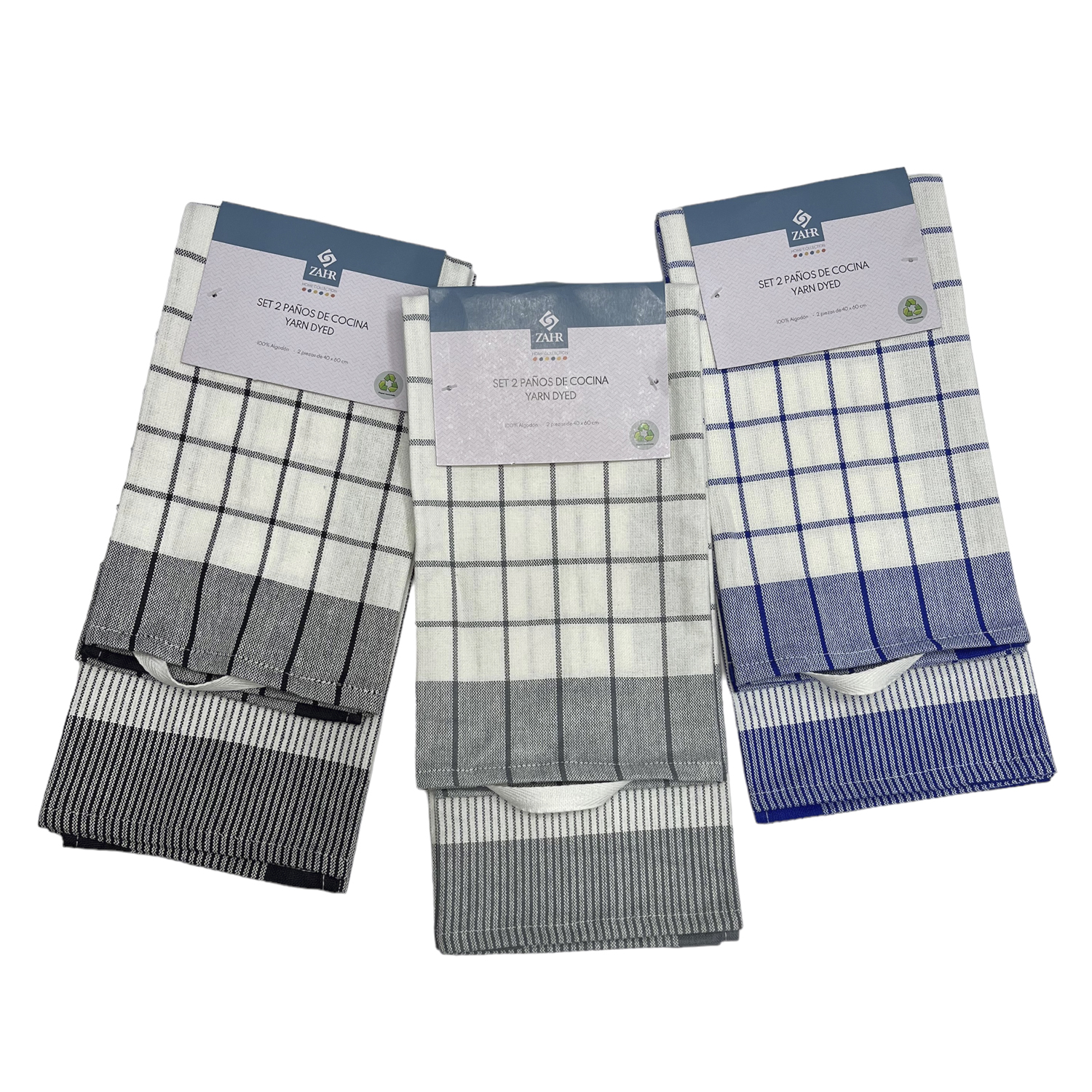 SET DE 3 PAÑOS DE COCINA TEJIDO 100%ALGODON GRIS 2 SET DE 3 PAÑOS DE COCINA TEJIDO 100%ALGODON GRIS - Imagen 2