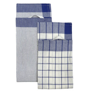 SET DE 3 PAÑOS DE COCINA TEJIDO 100%ALGODON AZUL