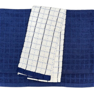 SET DE 2 PAÑOS DE COCINA TEJIDO AZUL