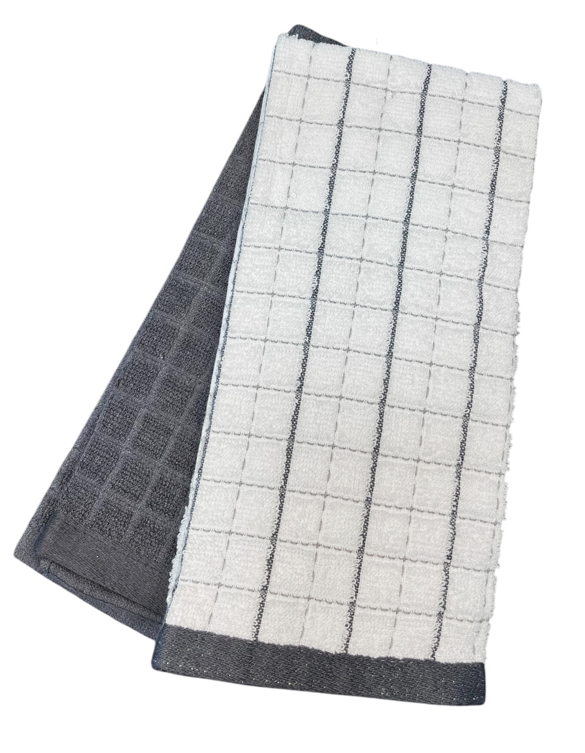 SET DE 2 PAÑOS DE COCINA TEJIDO GRIS 2 SET DE 2 PAÑOS DE COCINA TEJIDO GRIS - Imagen 2