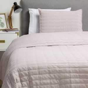CUBRECAMA BORDADO PREWASH 2 PLAZAS MALVA