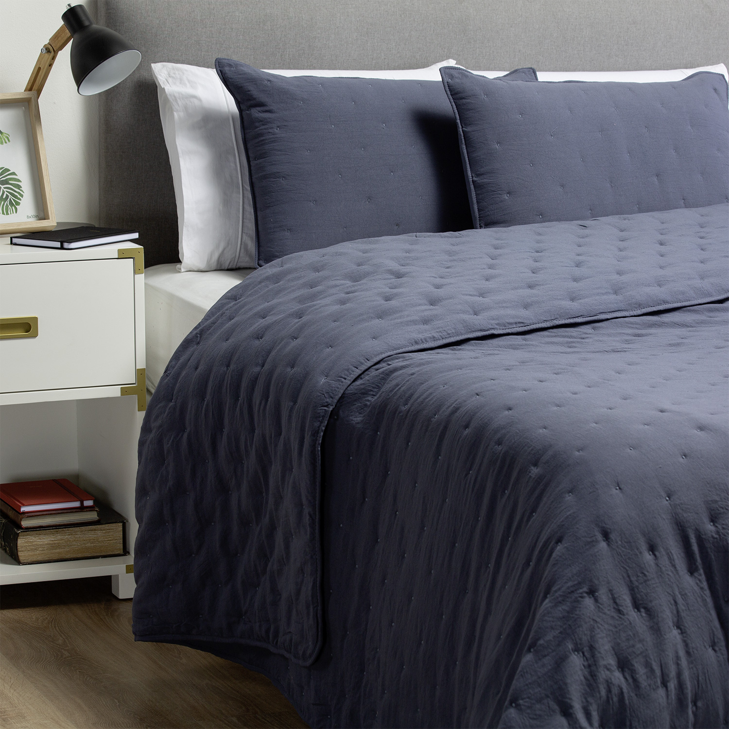 CUBRECAMA BORDADO PREWASH KING AZUL 5 CUBRECAMA BORDADO PREWASH KING AZUL - Imagen 5