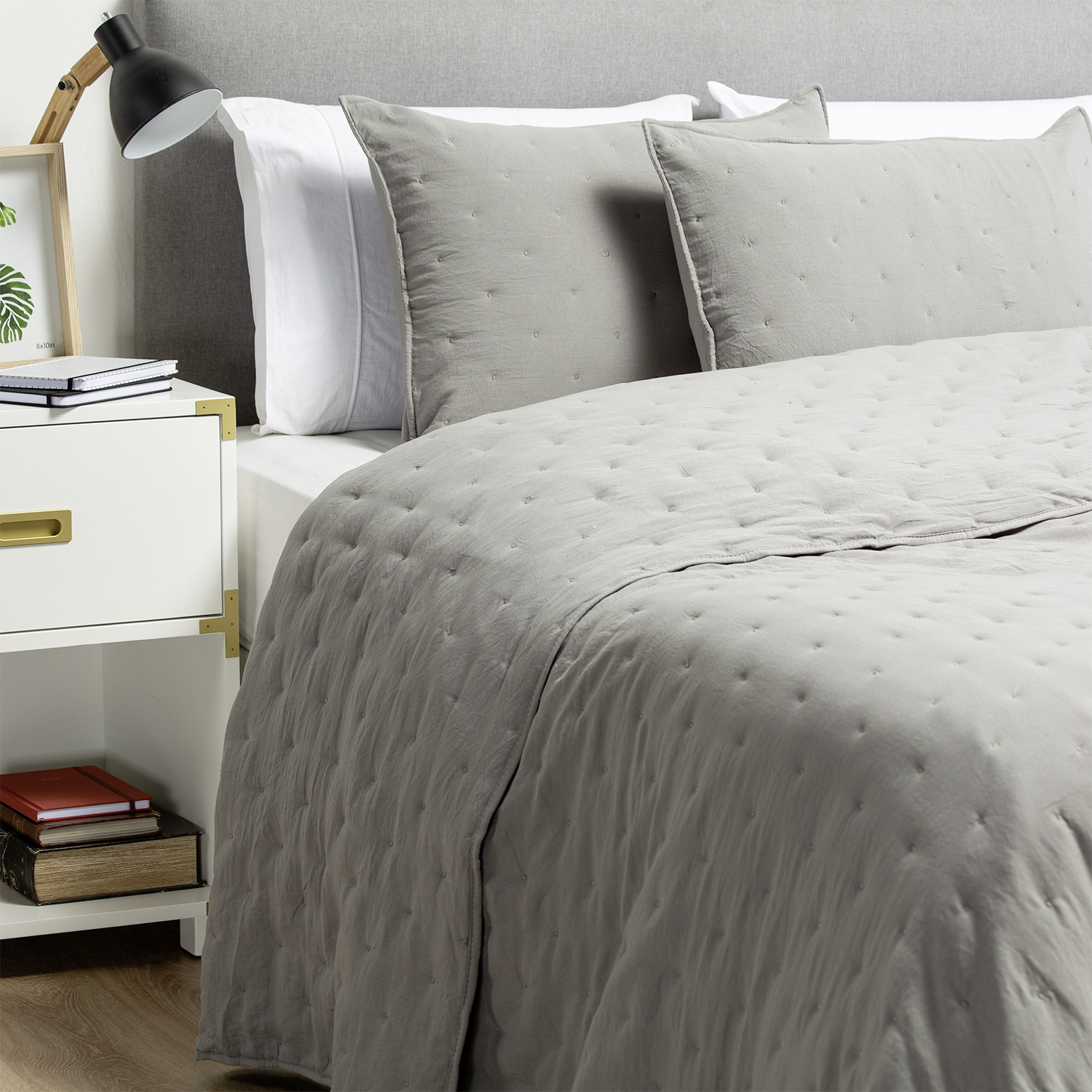 CUBRECAMA BORDADO PREWASH KING GRIS O 5 CUBRECAMA BORDADO PREWASH KING GRIS O - Imagen 5