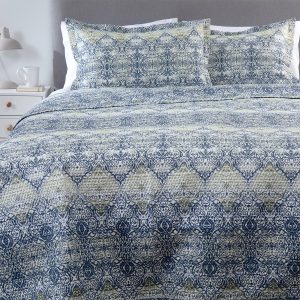 CUBRECAMA ESTAMPADO ULTRA 2 PLAZAS AZUL