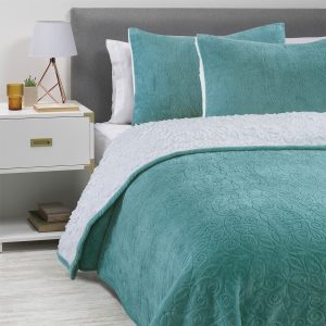 CUBRECAMA CORAL SHERPA 1.5 PLAZAS TURQUESA