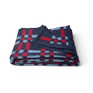 FRAZADA ESCOCESA AZUL Y ROJO KING