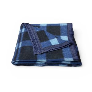 FRAZADA ESCOCESA AZUL Y NEGRO 2P