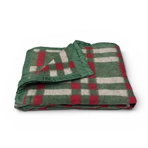 FRAZADA ESCOCESA VERDE Y ROJO  KING
