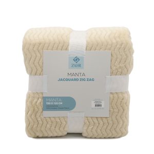 MANTA JACQUARD ZIGZAG BLANCO
