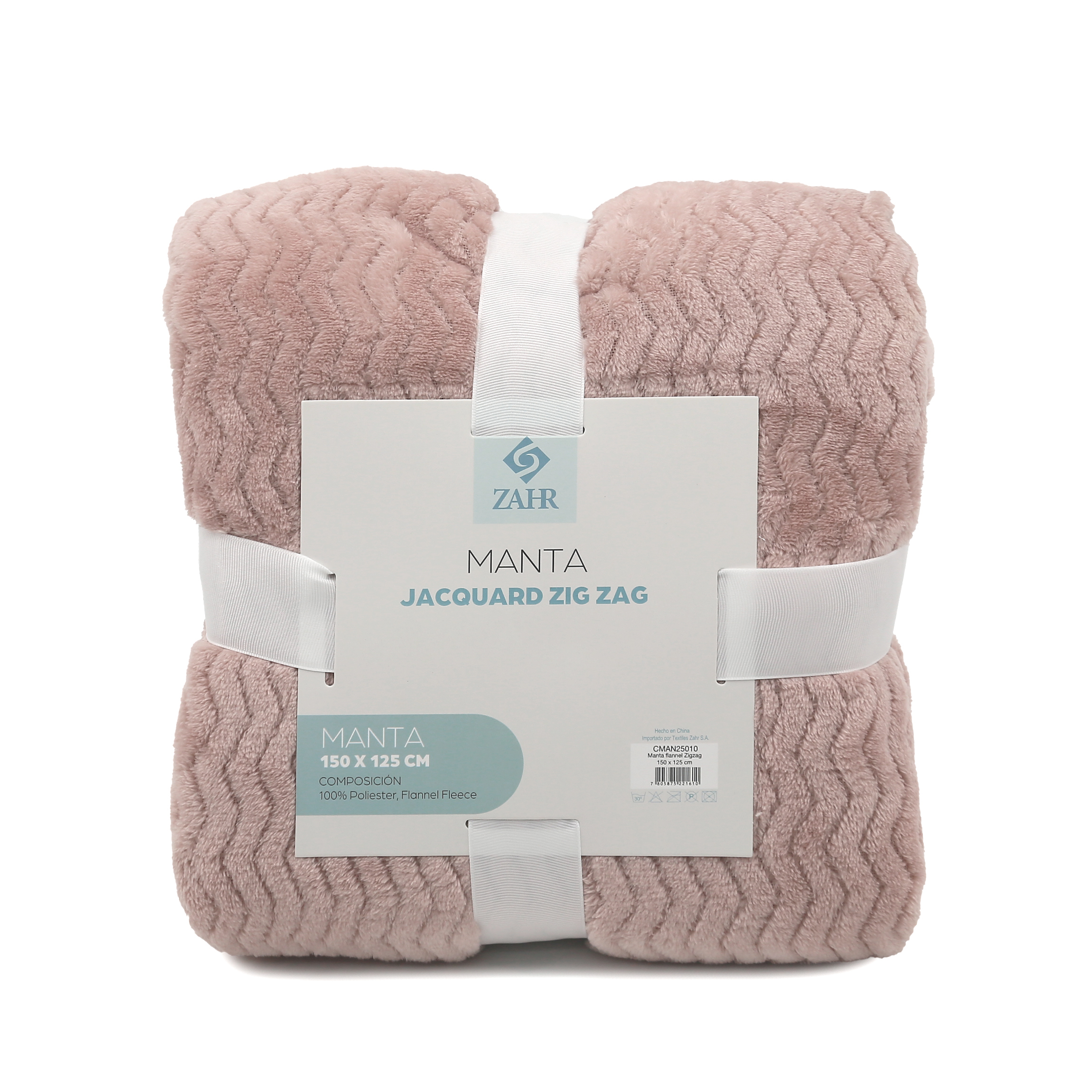 MANTA JACQUARD ZIGZAG ROSA 1 MANTA JACQUARD ZIGZAG ROSA