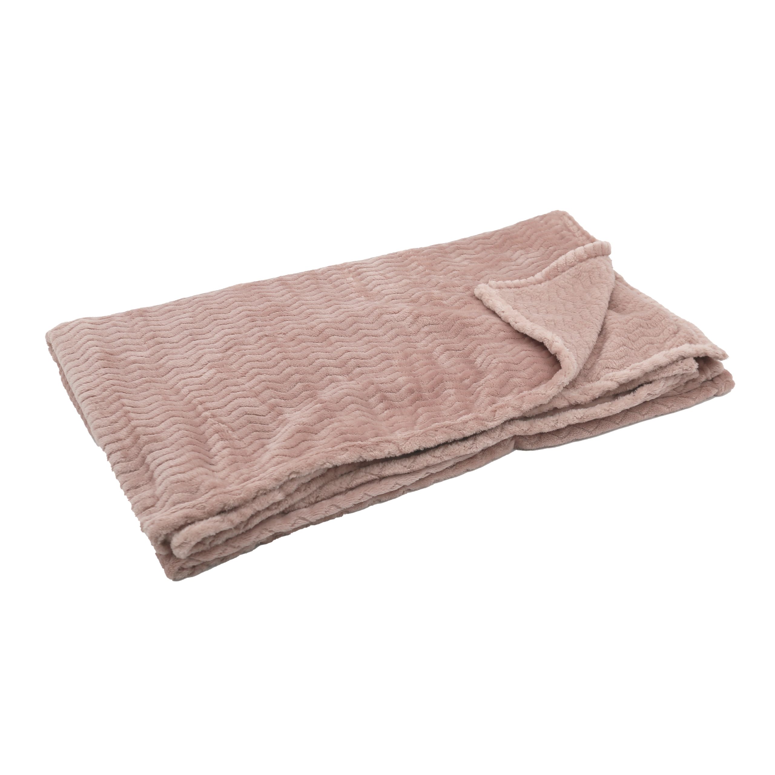 MANTA JACQUARD ZIGZAG ROSA 3 MANTA JACQUARD ZIGZAG ROSA - Imagen 3