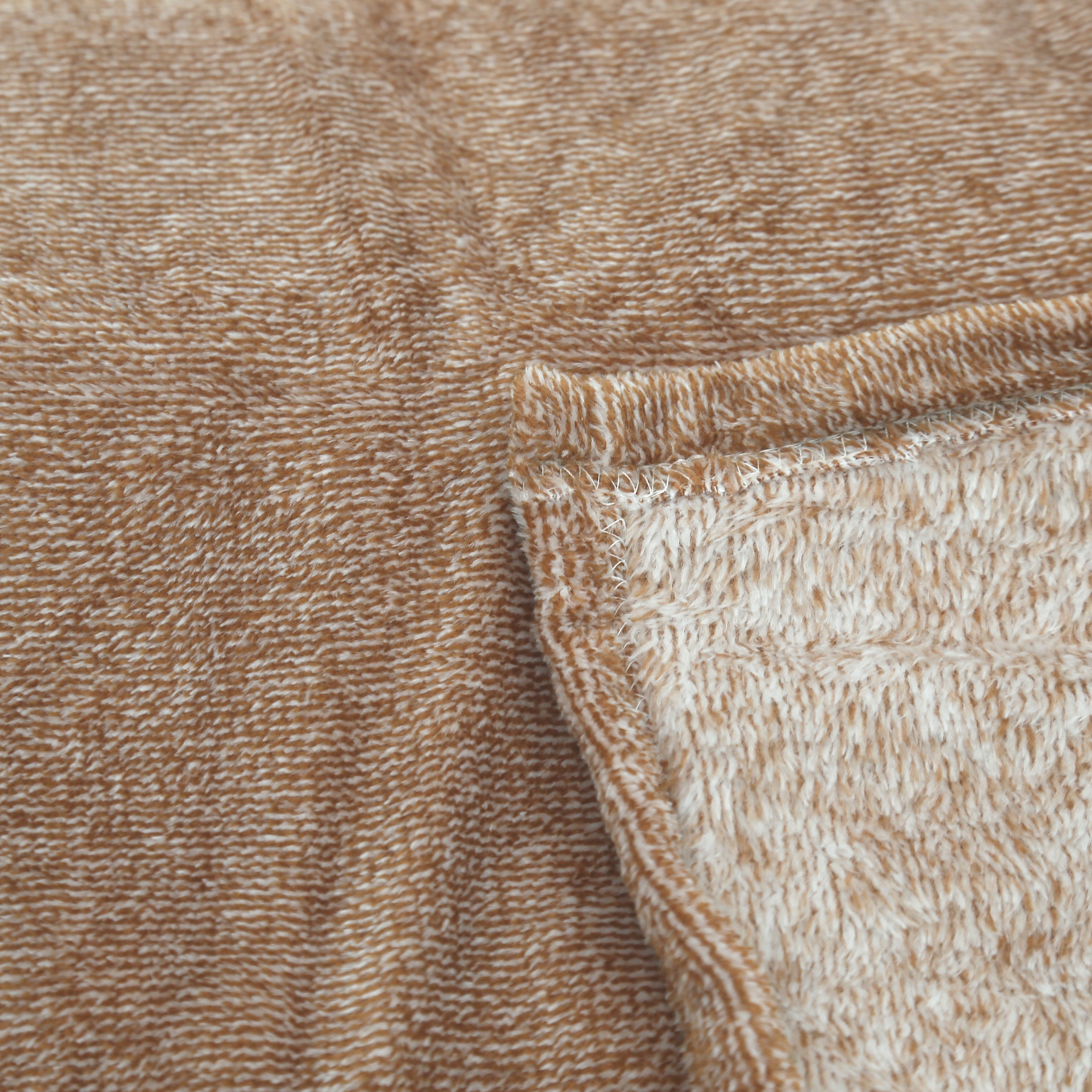 MANTA JACQUARD FLANNEL MELANGE CAFÉ 4 MANTA JACQUARD FLANNEL MELANGE CAFÉ - Imagen 4