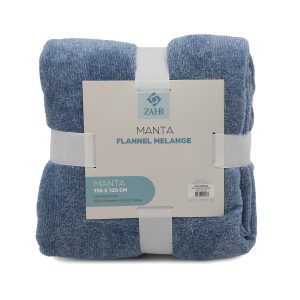 MANTA JACQUARD FLANNEL MELANGE AZUL