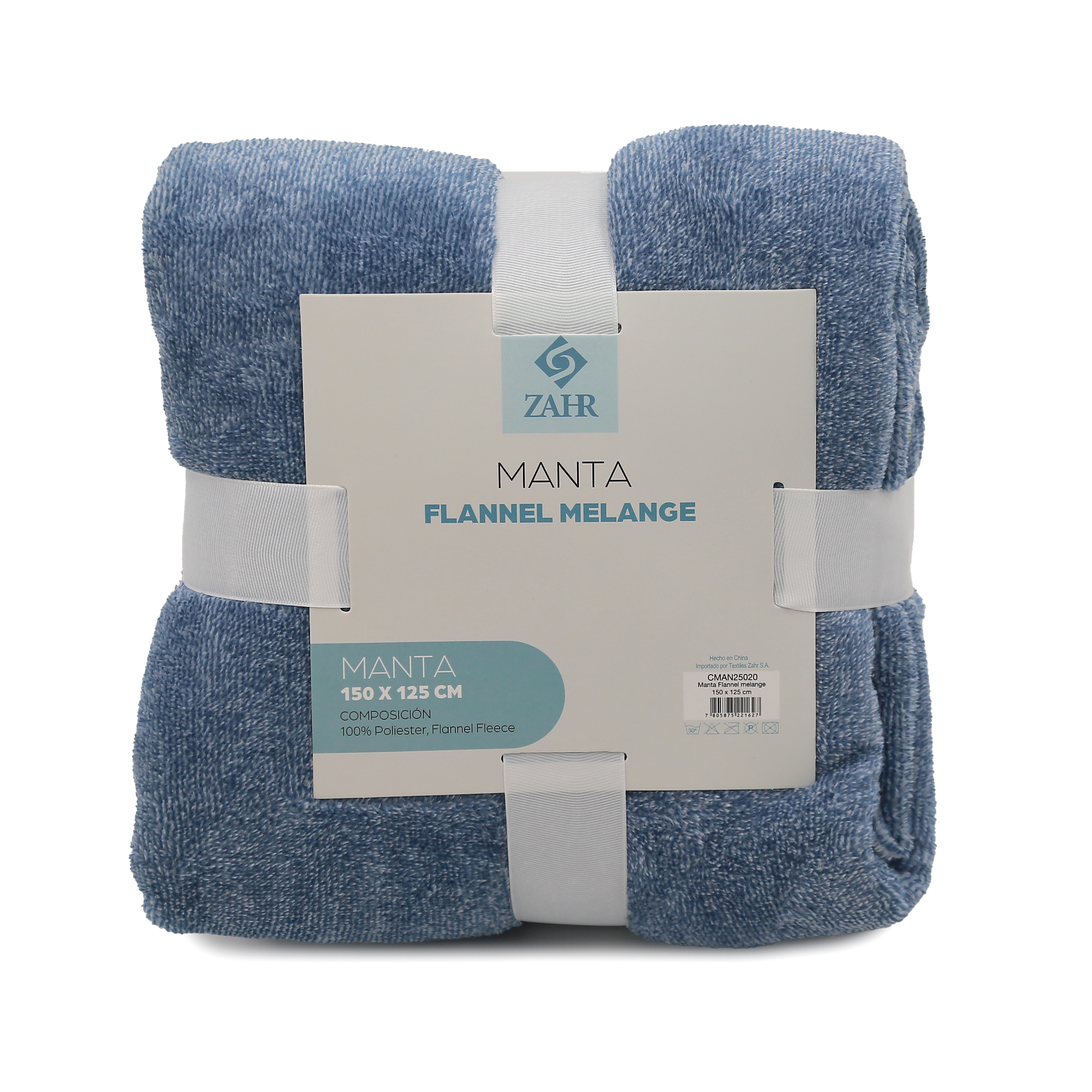 MANTA JACQUARD FLANNEL MELANGE AZUL 1 MANTA JACQUARD FLANNEL MELANGE AZUL