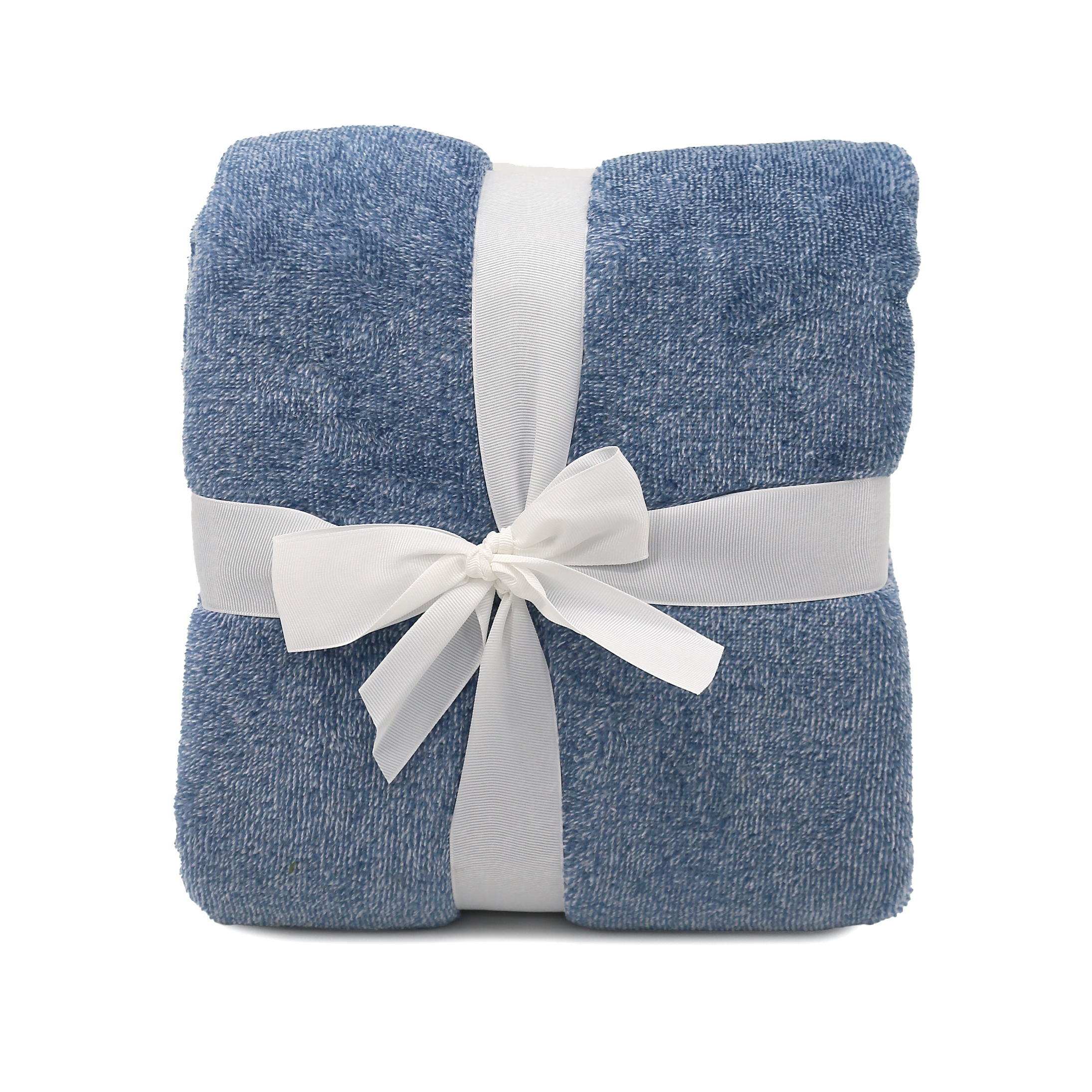 MANTA JACQUARD FLANNEL MELANGE AZUL 2 MANTA JACQUARD FLANNEL MELANGE AZUL - Imagen 2