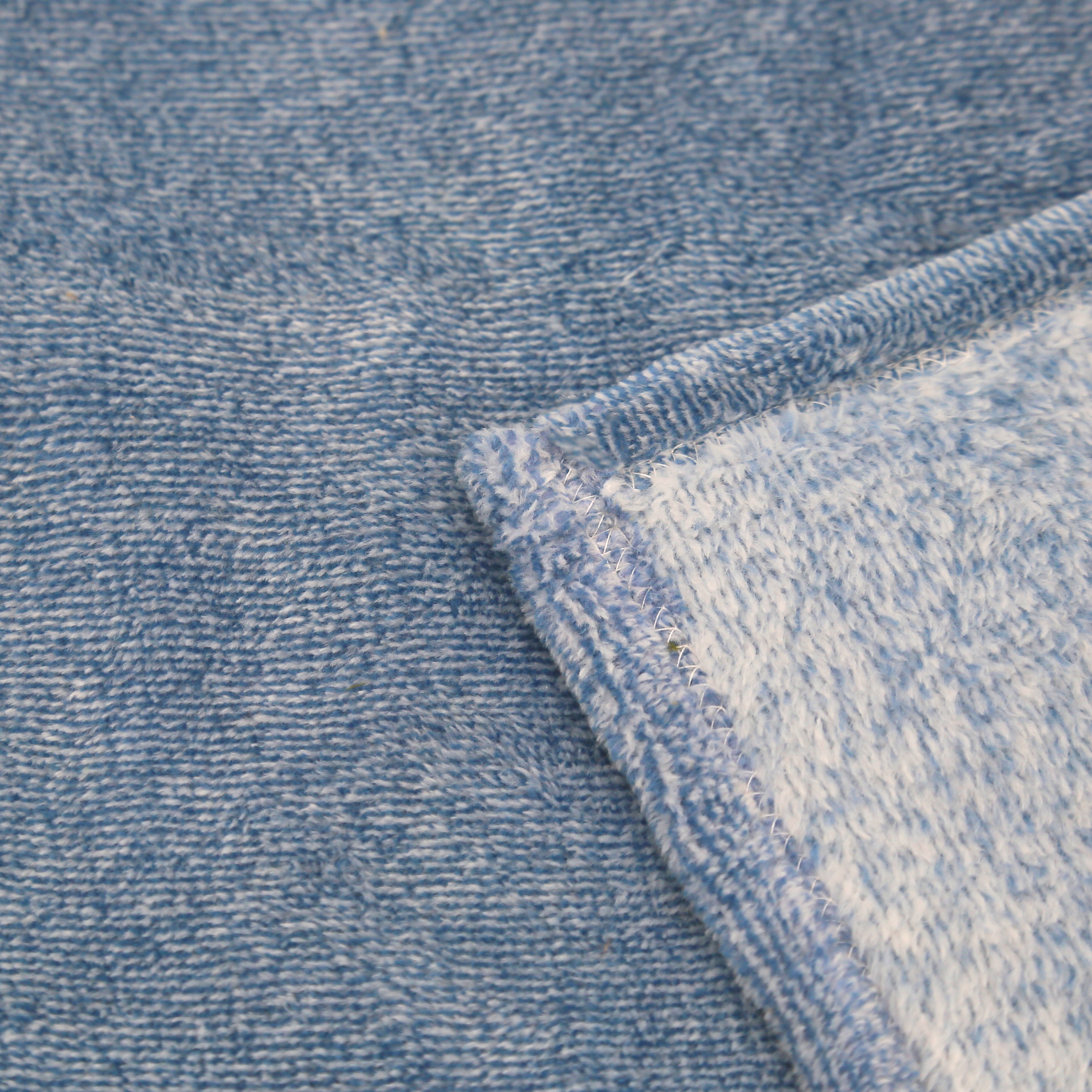 MANTA JACQUARD FLANNEL MELANGE AZUL 4 MANTA JACQUARD FLANNEL MELANGE AZUL - Imagen 4