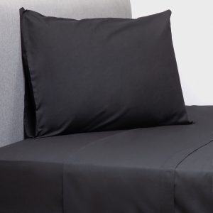 JUEGO DE SABANA NEGRO 144 HILOS 1.5 PLAZAS