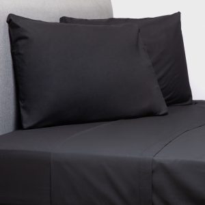 JUEGO DE SABANA NEGRO 144 HILOS 2 PLAZAS