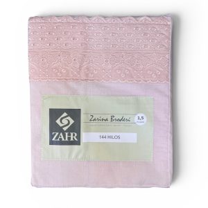 JUEGO DE SABANA BRODERI PALO ROSA 1.5P