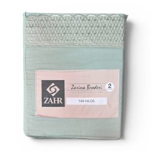 JUEGO DE SABANA BRODERI MENTA 1.5P