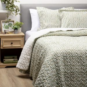 CUBRECAMA SHERPA ESTAMPADO 2 PLAZAS VERDE