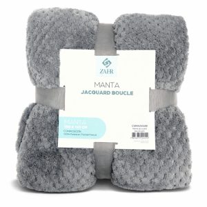 MANTA JACQUARD BOUCLE GRIS