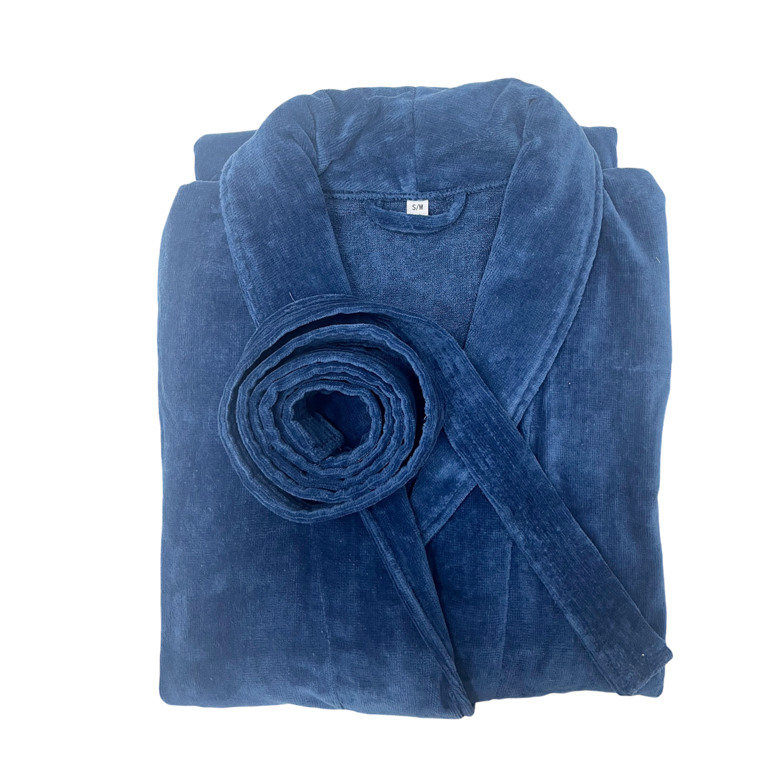 BATA ALGODÓN TIPO TOALLA AZUL S/M 2 BATA ALGODÓN TIPO TOALLA AZUL S/M - Imagen 2
