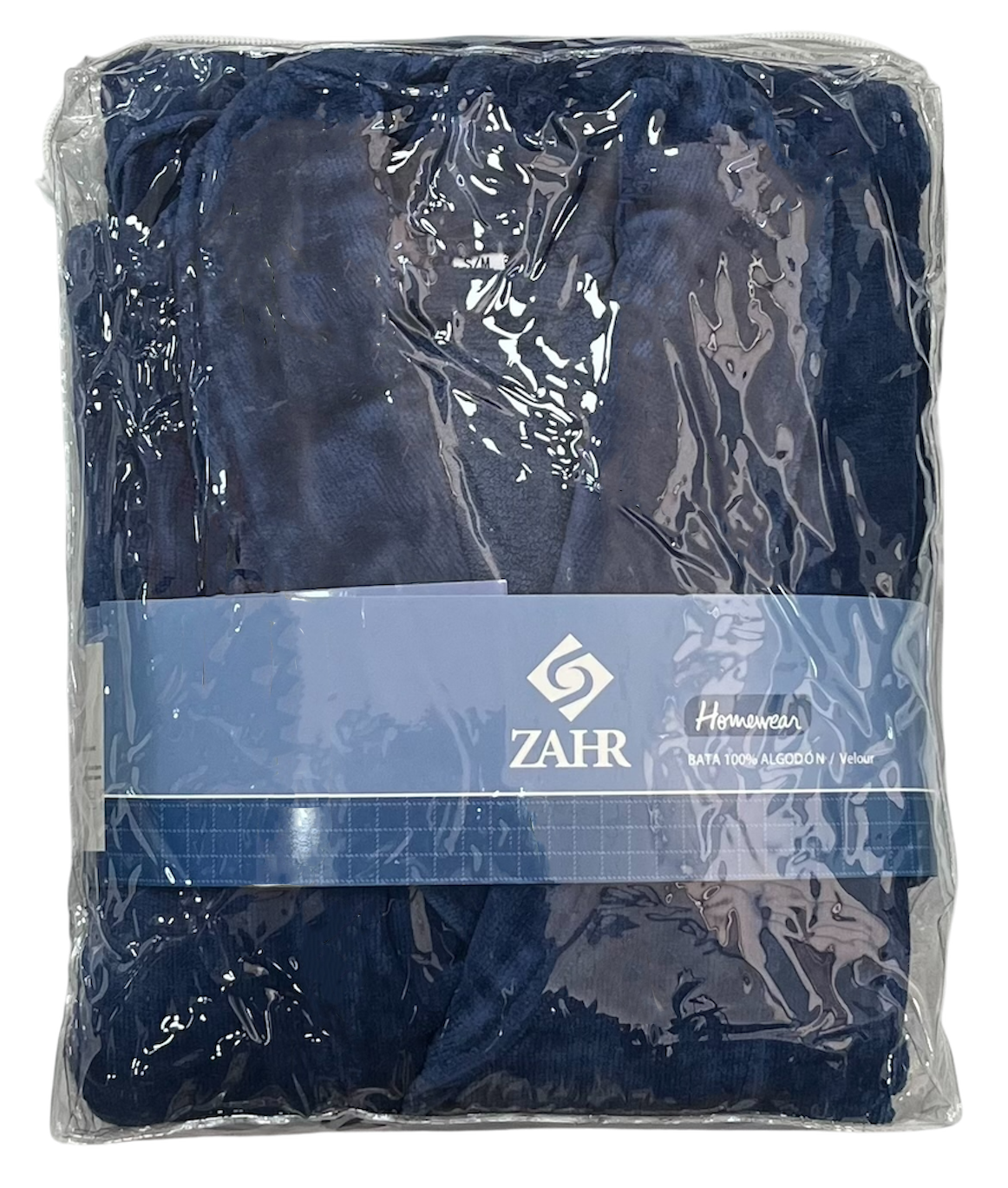 BATA ALGODÓN TIPO TOALLA AZUL L/XL 3 BATA ALGODÓN TIPO TOALLA AZUL L/XL - Imagen 3