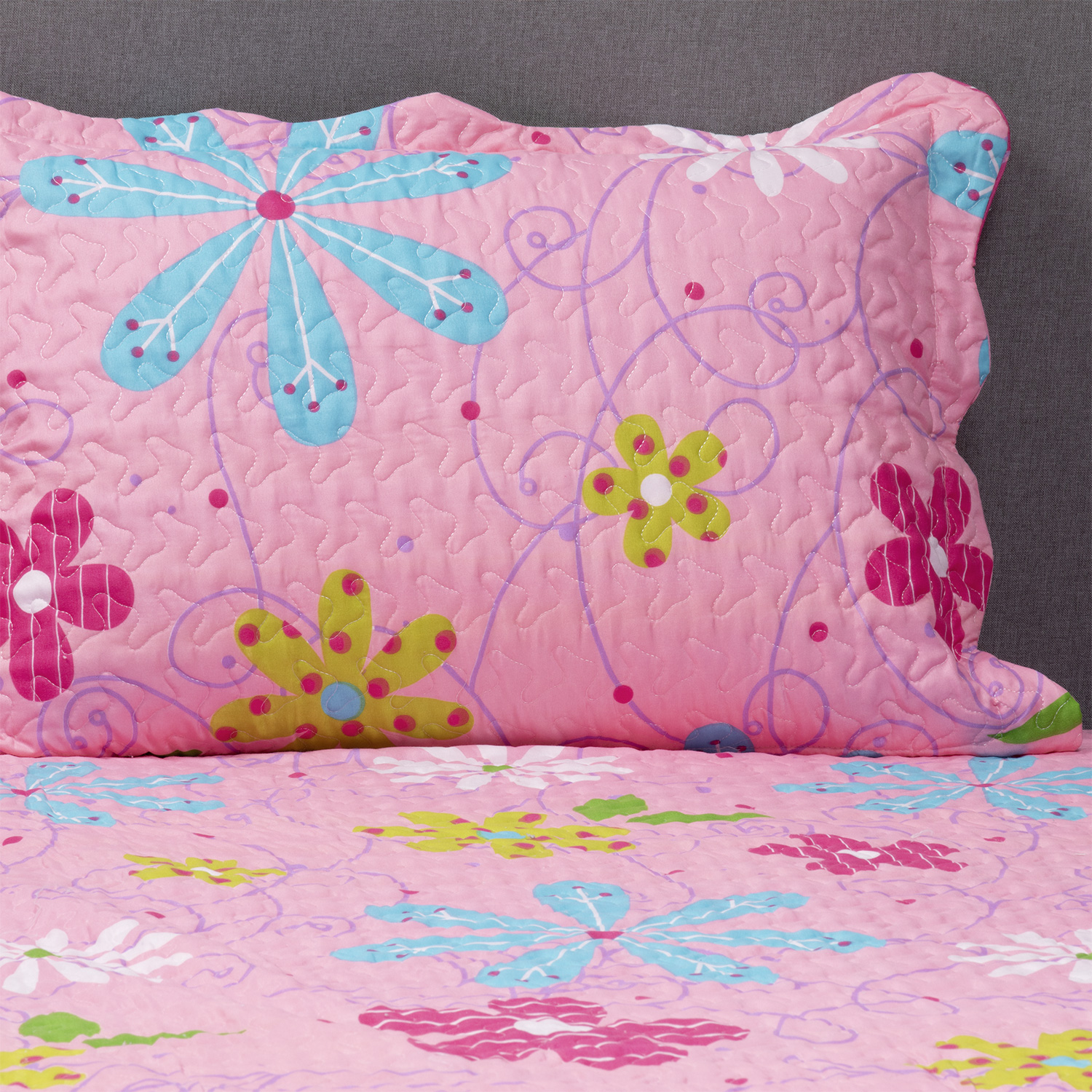 CUBRECAMA ESTAMPADO 1.5 PLAZAS ROSADO 3 CUBRECAMA ESTAMPADO 1.5 PLAZAS ROSADO - Imagen 3