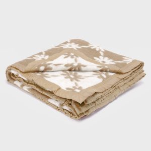 FRAZADA JAQUARD PUNTO BEIGE KING