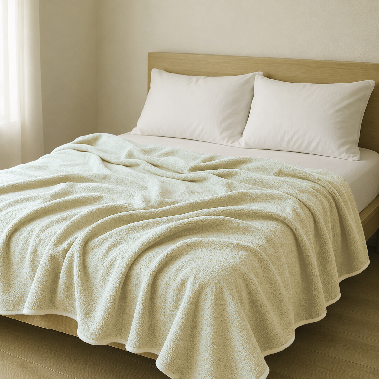FRAZADA SHERPA SINGLE C BEIGE 1 FRAZADA SHERPA SINGLE C BEIGE
