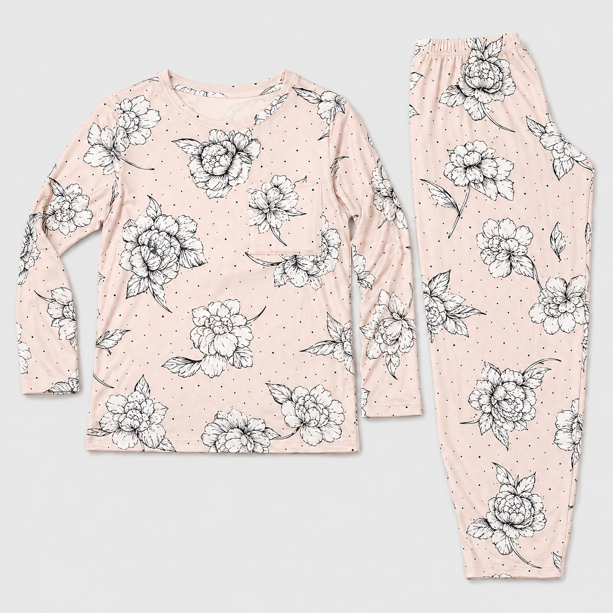 PIJAMA MILKY ROSAS M ROSADO 1 PIJAMA MILKY ROSAS M ROSADO
